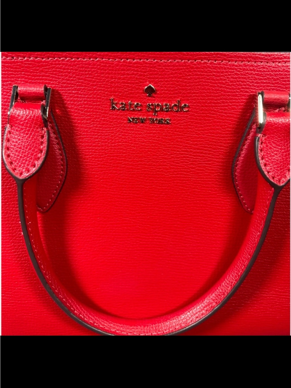 NWOT Kate Spade Red Leather Satchel with Crossbody Strap - Picture 3 of 16